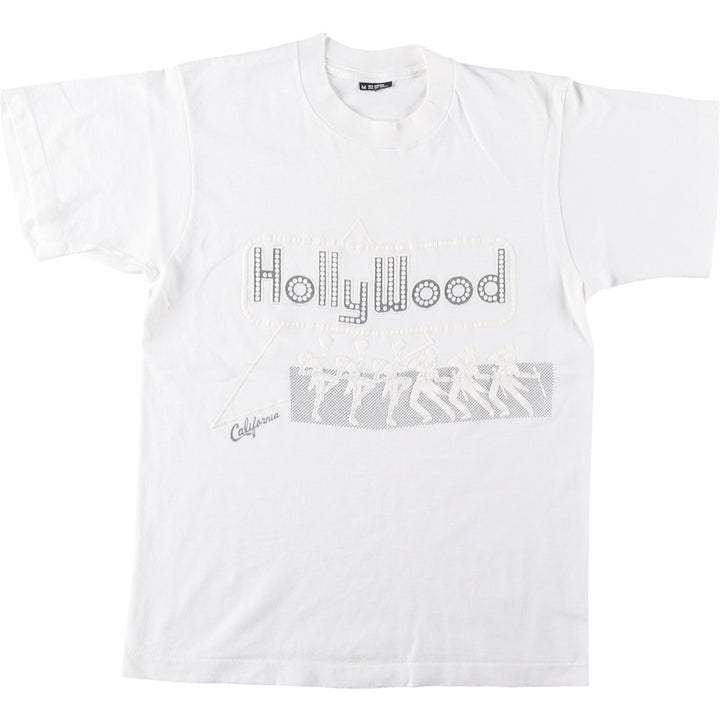 Printed T-shirt, Made in USA, Men's Size M cotton white type Vintage Second Hand