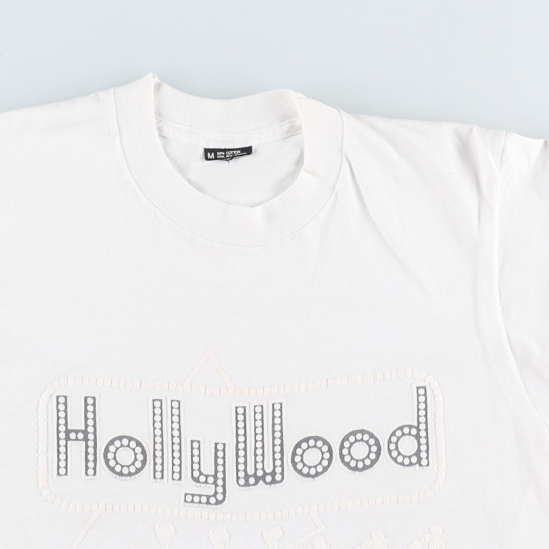 Printed T-shirt, Made in USA, Men's Size M cotton white type Vintage Second Hand