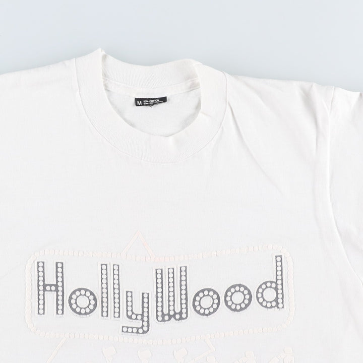 Printed T-shirt, Made in USA, Men's Size M cotton white type Vintage Second Hand