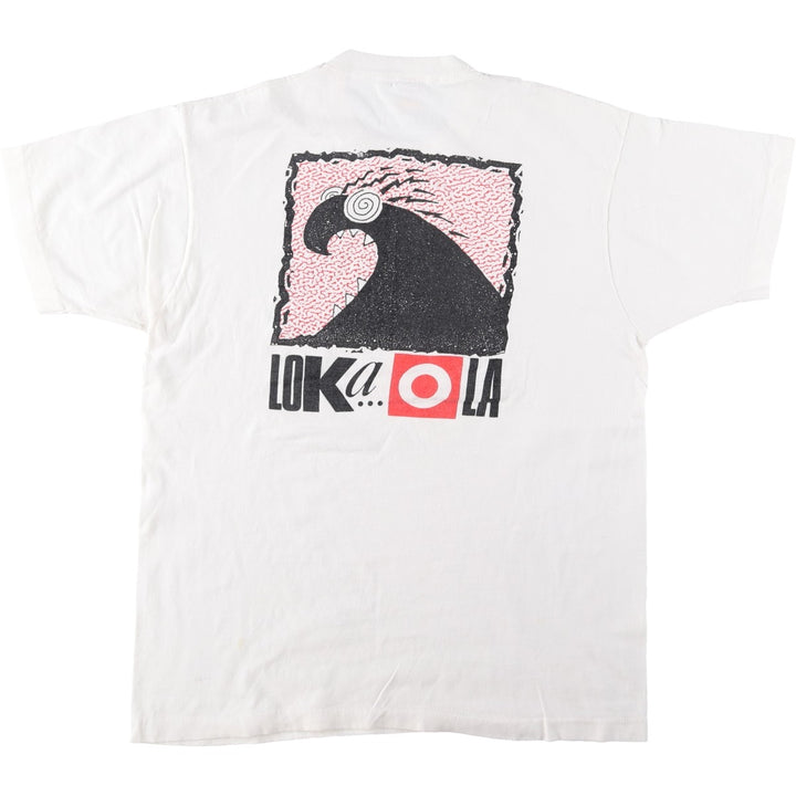 90'S Fruit of the Loom printed T-shirt, made in the USA, men's XL size, vintage cotton white type Vintage Second Hand