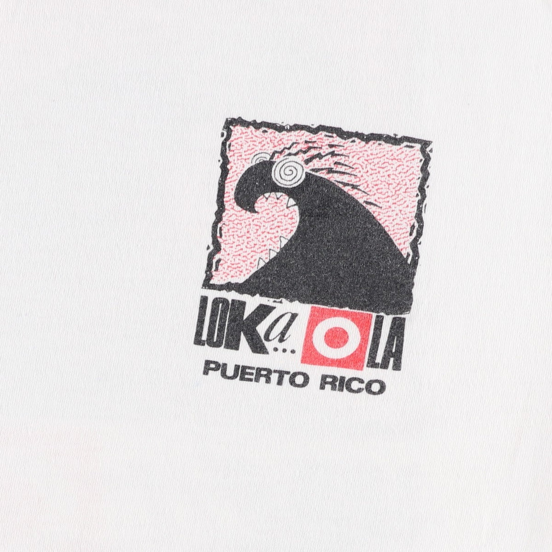 90'S Fruit of the Loom printed T-shirt, made in the USA, men's XL size, vintage cotton white type Vintage Second Hand
