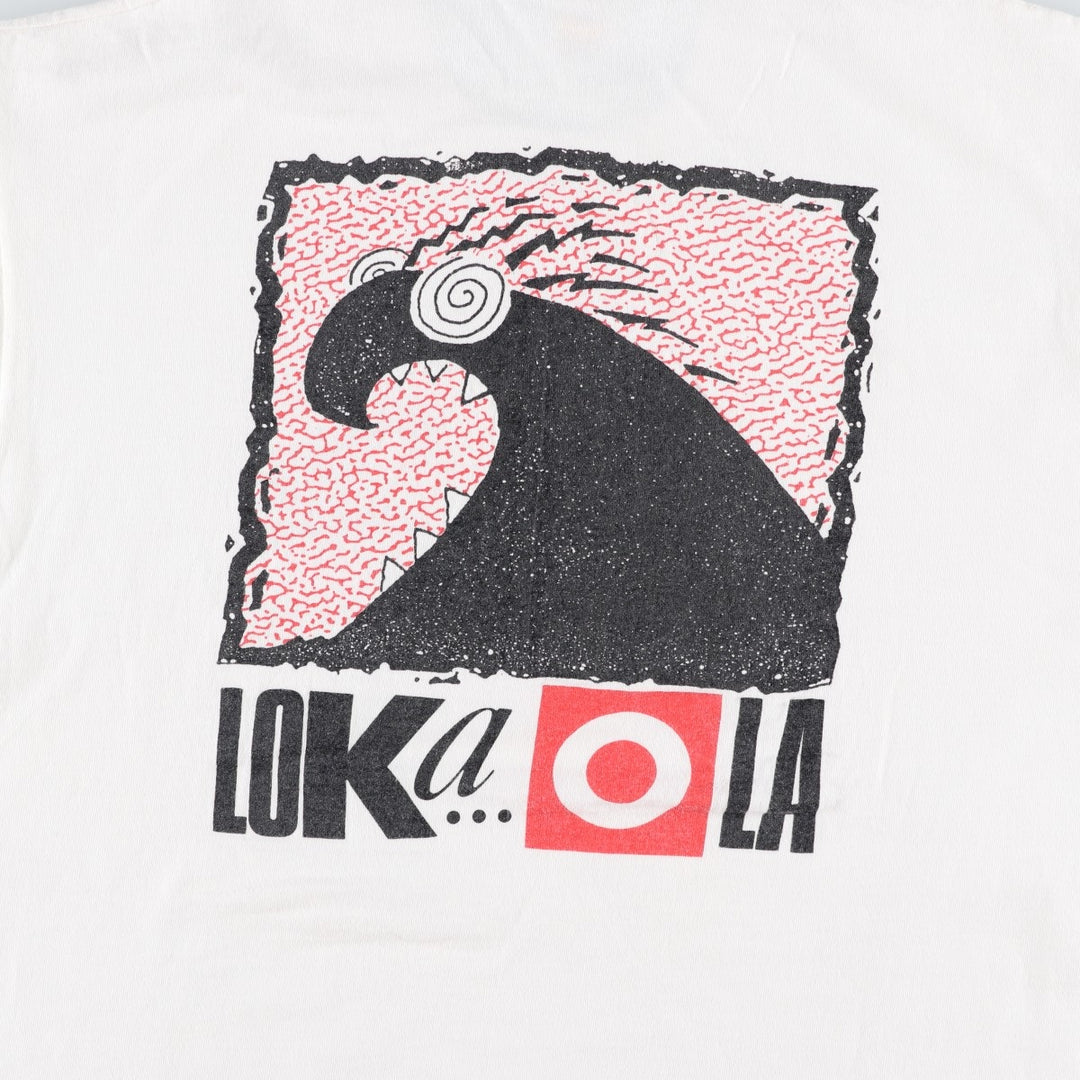 90'S Fruit of the Loom printed T-shirt, made in the USA, men's XL size, vintage cotton white type Vintage Second Hand