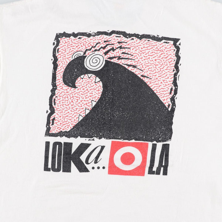 90'S Fruit of the Loom printed T-shirt, made in the USA, men's XL size, vintage cotton white type Vintage Second Hand