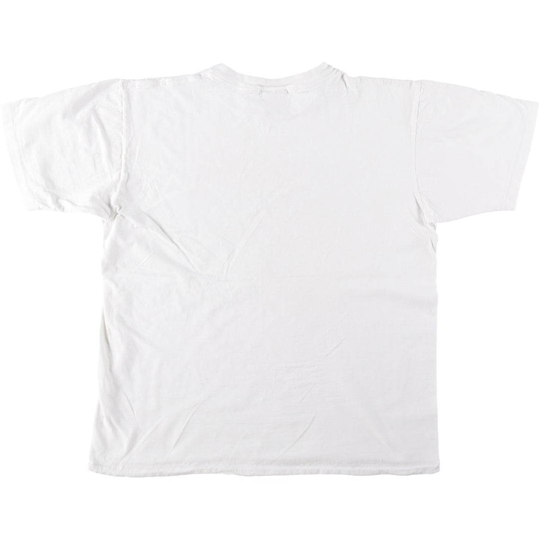 90'S ONEITA POWER-T American flag print T-shirt, Made in USA, Men's XL equivalent, Vintage cotton white type Vintage Second Hand