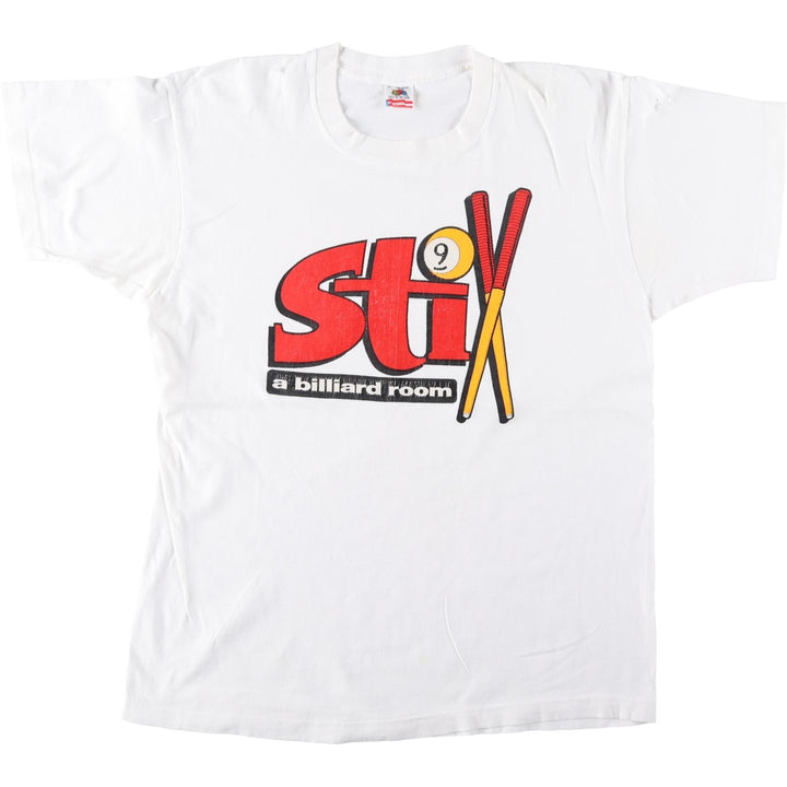 90'S Fruit of the Loom printed T-shirt, made in the USA, men's XL size, vintage cotton white type Vintage Second Hand