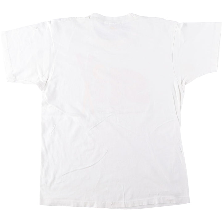 90'S Fruit of the Loom printed T-shirt, made in the USA, men's XL size, vintage cotton white type Vintage Second Hand