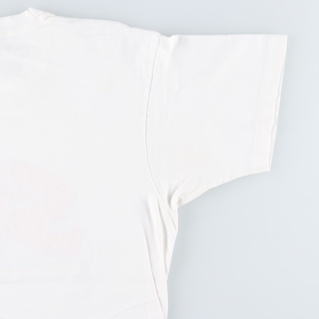 90'S Fruit of the Loom printed T-shirt, made in the USA, men's XL size, vintage cotton white type Vintage Second Hand