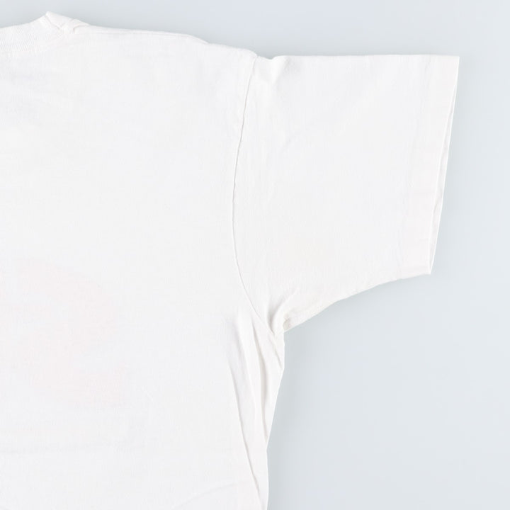 90'S Fruit of the Loom printed T-shirt, made in the USA, men's XL size, vintage cotton white type Vintage Second Hand