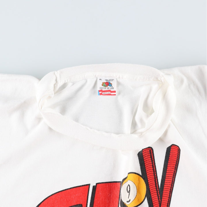 90'S Fruit of the Loom printed T-shirt, made in the USA, men's XL size, vintage cotton white type Vintage Second Hand