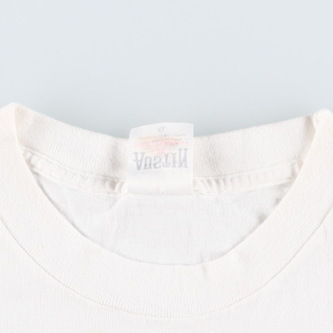 90'S Austin Shirt Company Printed T-Shirt, Made in USA, Men's XL equivalent, Vintage American Casual Style unclear white type Vintage Second Hand