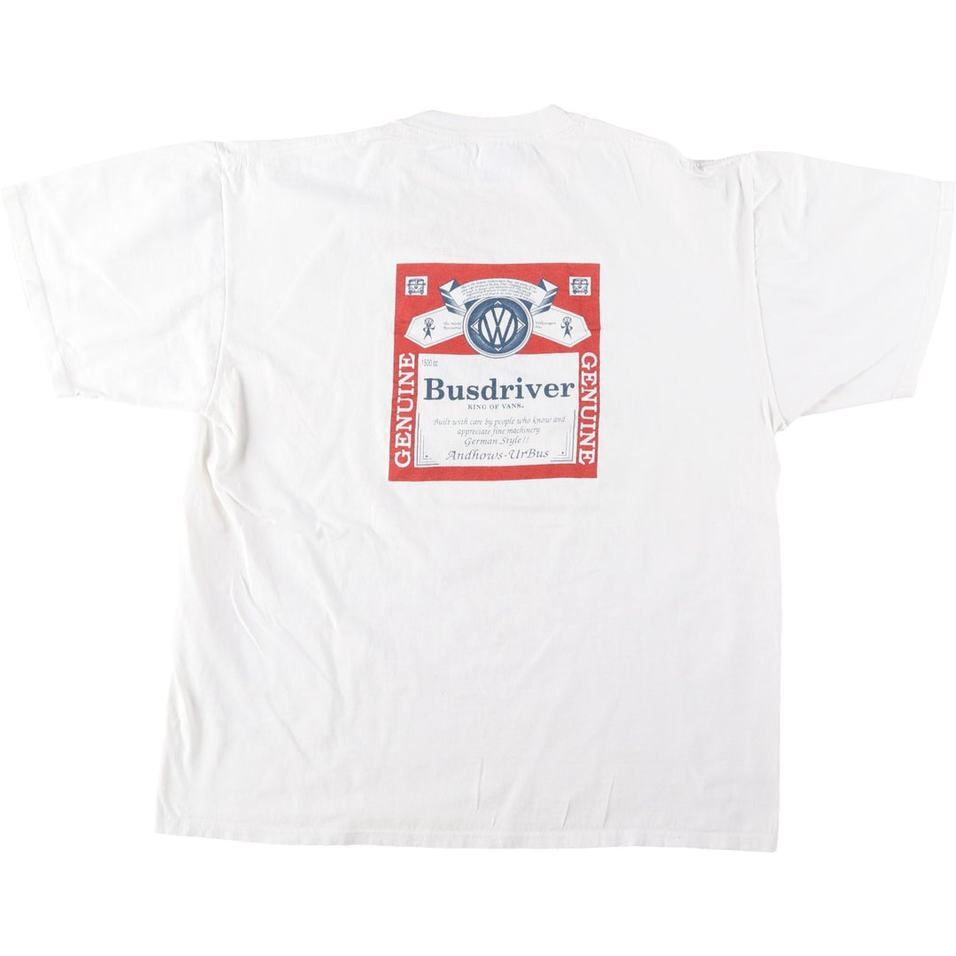 90'S Jerzees Printed T-shirt Made in USA Men's XL Vintage cotton white type Vintage Second Hand
