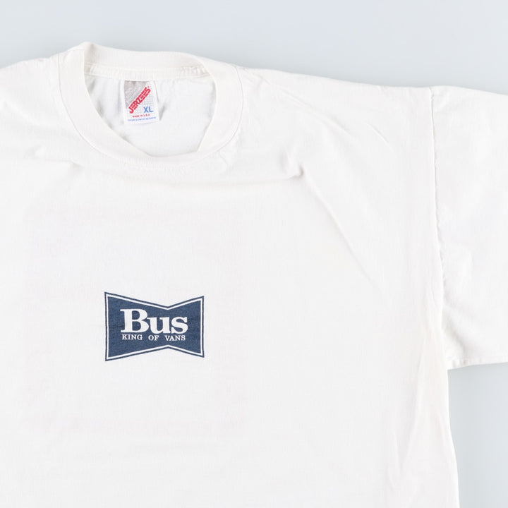 90'S Jerzees Printed T-shirt Made in USA Men's XL Vintage cotton white type Vintage Second Hand