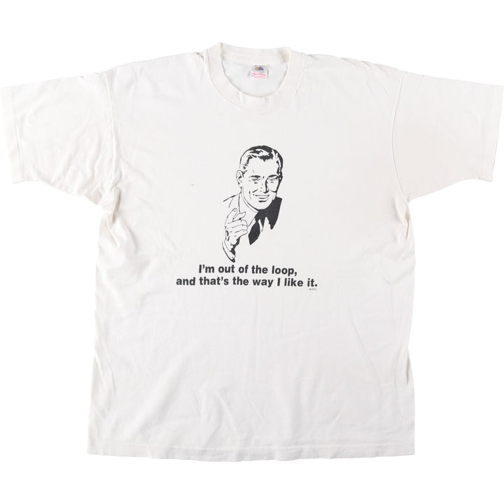 90'S Fruit of the Loom T-shirt, Made in USA, Men's XL equivalent, Vintage cotton white type Vintage Second Hand