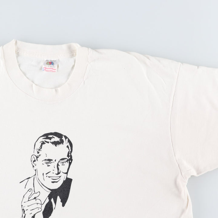 90'S Fruit of the Loom T-shirt, Made in USA, Men's XL equivalent, Vintage cotton white type Vintage Second Hand