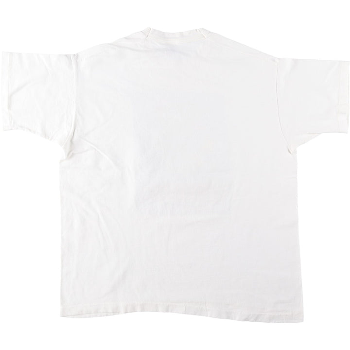 90'S Fruit of the Loom Heavy Cotton Print T-Shirt, Made in Canada, Men's XL equivalent, Vintage cotton white type Vintage Second Hand