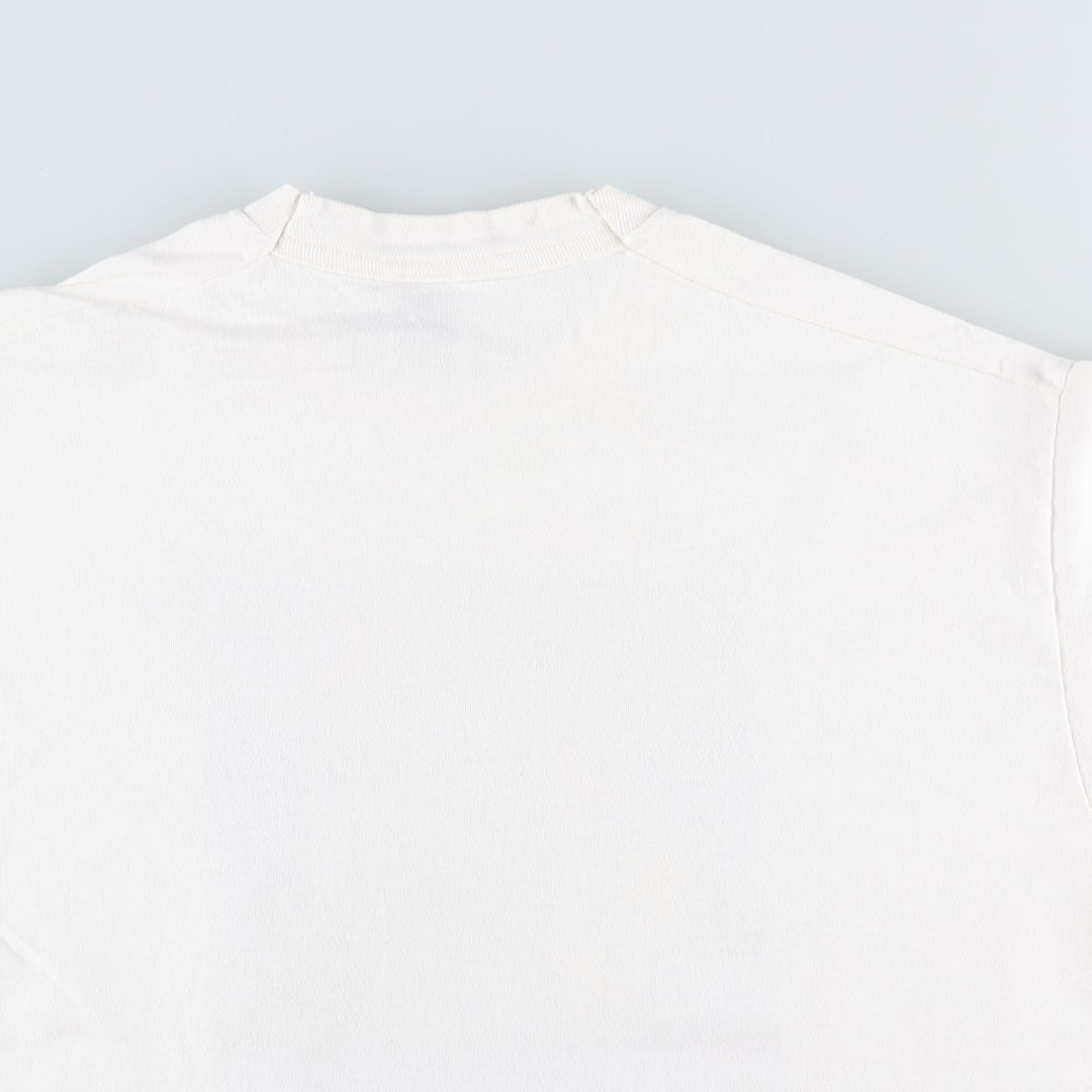 90'S Fruit of the Loom Heavy Cotton Print T-Shirt, Made in Canada, Men's XL equivalent, Vintage cotton white type Vintage Second Hand