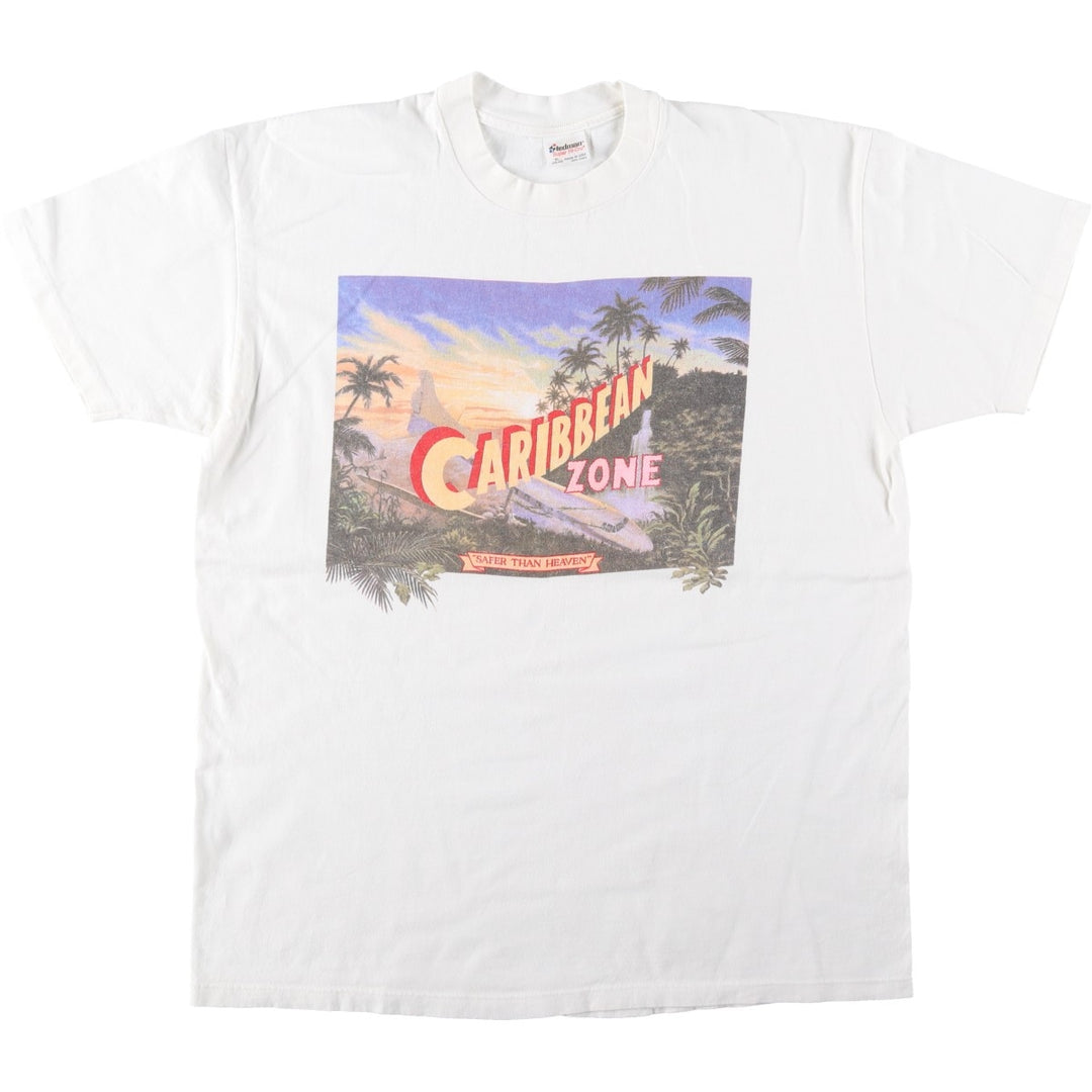 90'S STEDMAN Super HI CRU Print T-Shirt, Made in USA, Men's XL equivalent, Vintage cotton white type Vintage Second Hand