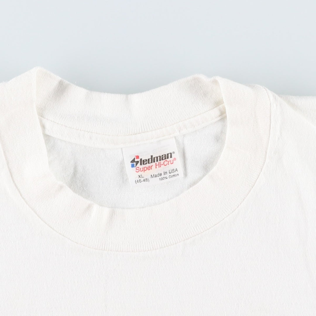 90'S STEDMAN Super HI CRU Print T-Shirt, Made in USA, Men's XL equivalent, Vintage cotton white type Vintage Second Hand
