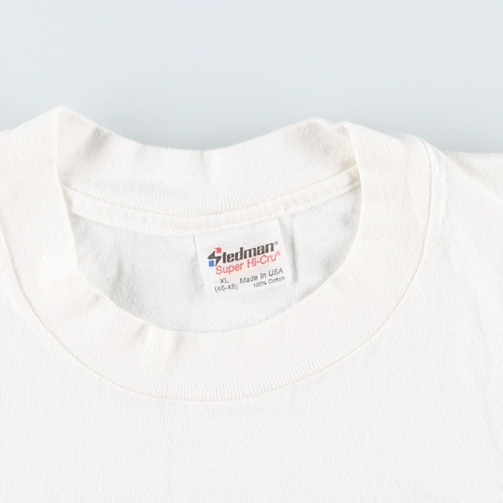 90'S STEDMAN Super HI CRU Print T-Shirt, Made in USA, Men's XL equivalent, Vintage cotton white type Vintage Second Hand