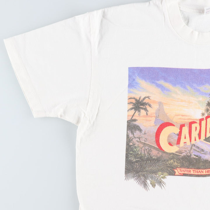 90'S STEDMAN Super HI CRU Print T-Shirt, Made in USA, Men's XL equivalent, Vintage cotton white type Vintage Second Hand