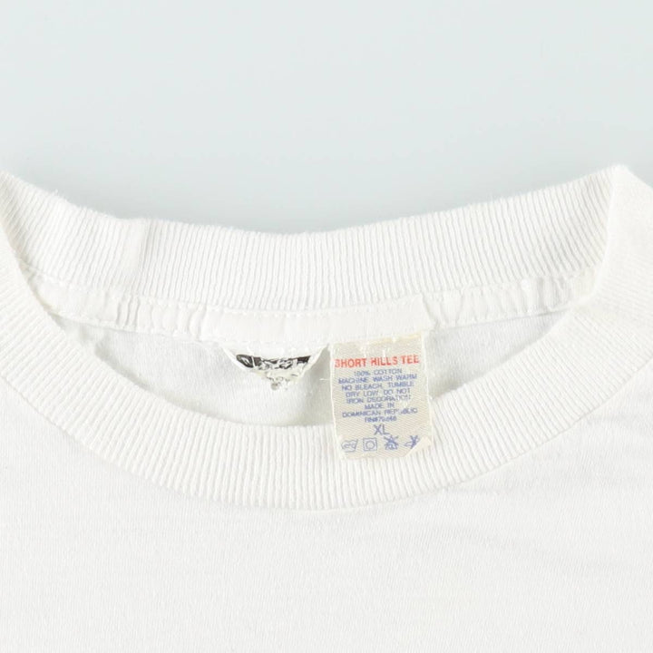 80'S SHORT HILLS TEE Print T-Shirt, Men's XL equivalent, Vintage cotton white type Vintage Second Hand