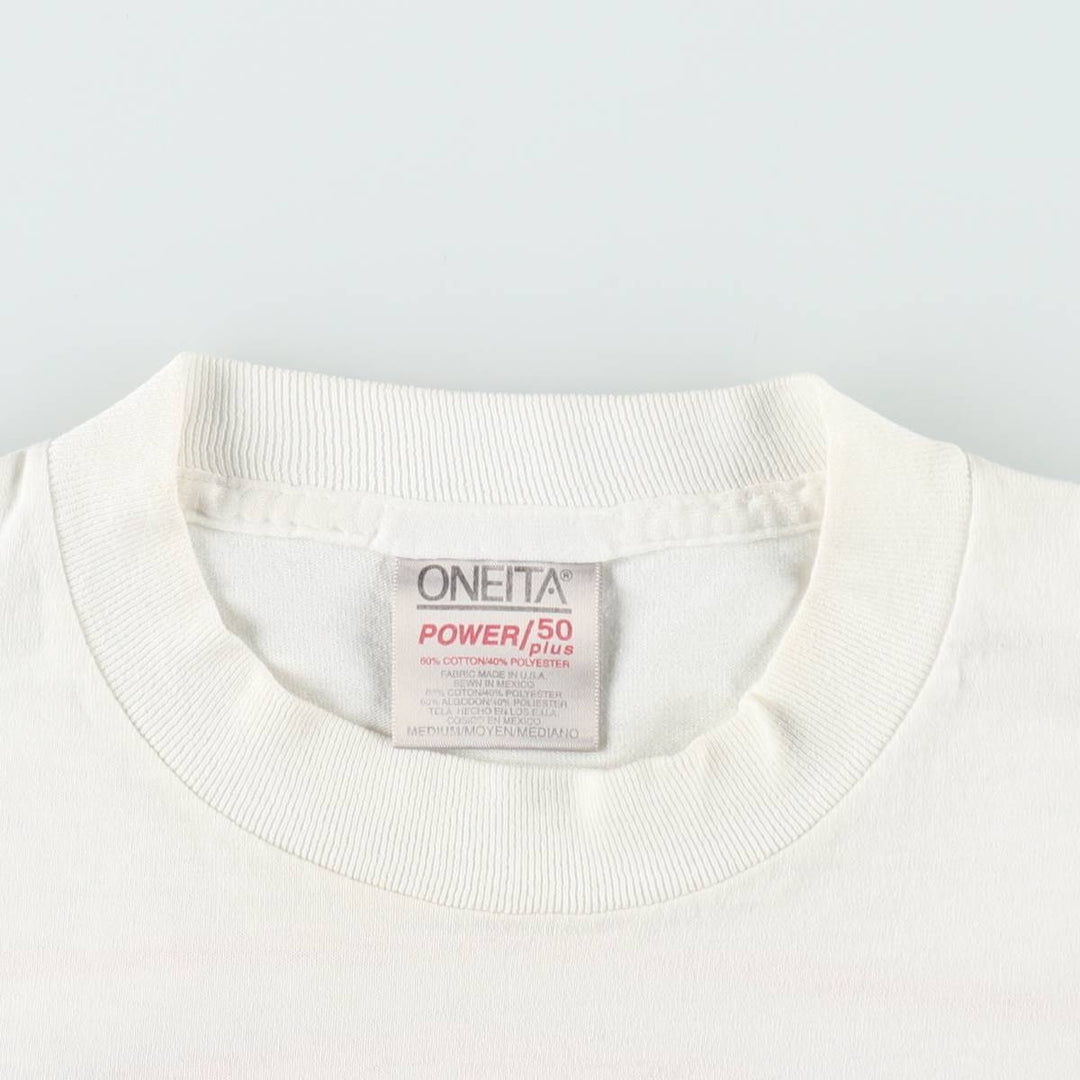 90's ONEITA POWER cotton white type Vintage Second Hand