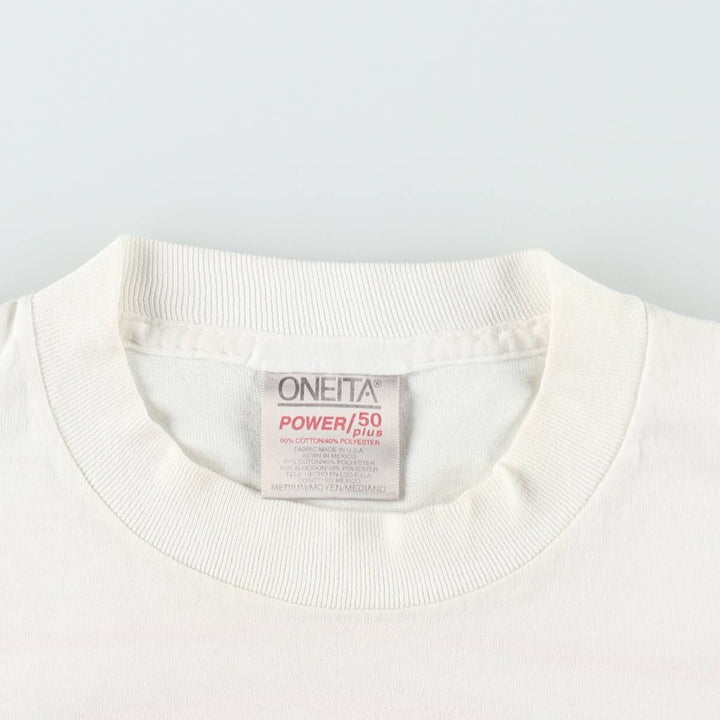 90's ONEITA POWER cotton white type Vintage Second Hand