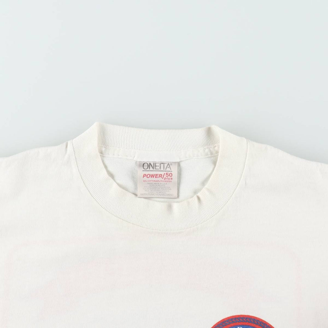 90's ONEITA POWER cotton white type Vintage Second Hand
