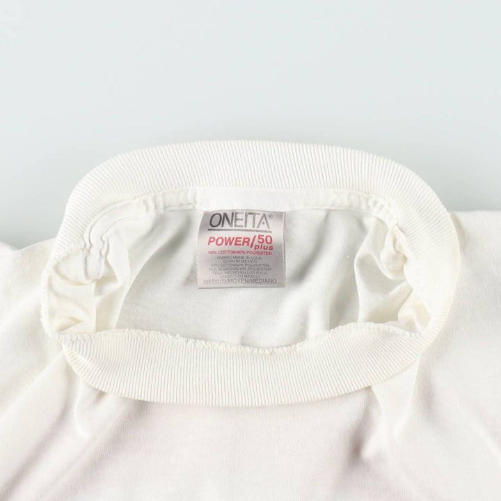 90's ONEITA POWER cotton white type Vintage Second Hand
