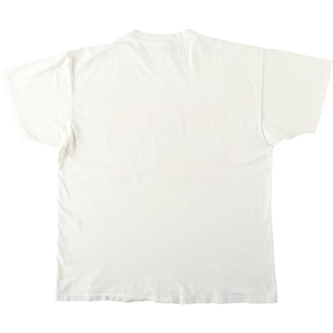 90'S Hanes BEEFY-T Printed T-shirt Made in USA Men's XL Vintage cotton white type Vintage Second Hand