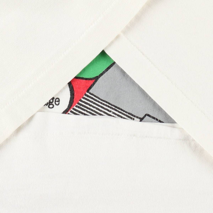 90'S Hanes BEEFY-T Printed T-shirt Made in USA Men's XL Vintage cotton white type Vintage Second Hand