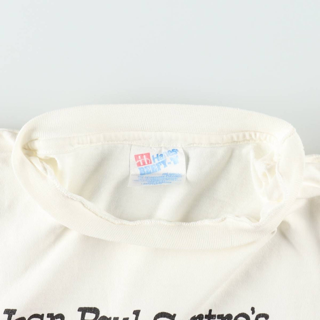 90'S Hanes BEEFY-T Printed T-shirt Made in USA Men's XL Vintage cotton white type Vintage Second Hand