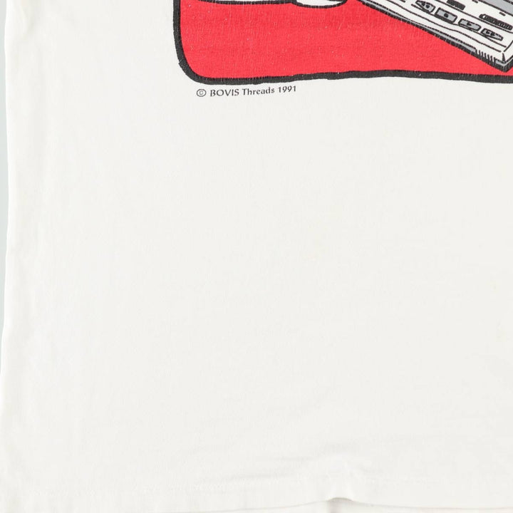90'S Hanes BEEFY-T Printed T-shirt Made in USA Men's XL Vintage cotton white type Vintage Second Hand