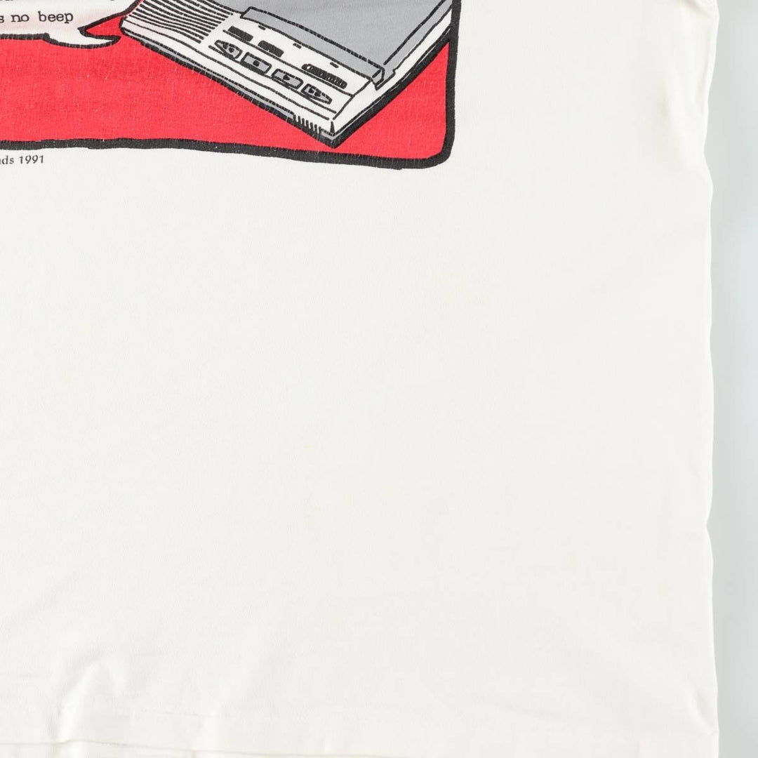 90'S Hanes BEEFY-T Printed T-shirt Made in USA Men's XL Vintage cotton white type Vintage Second Hand
