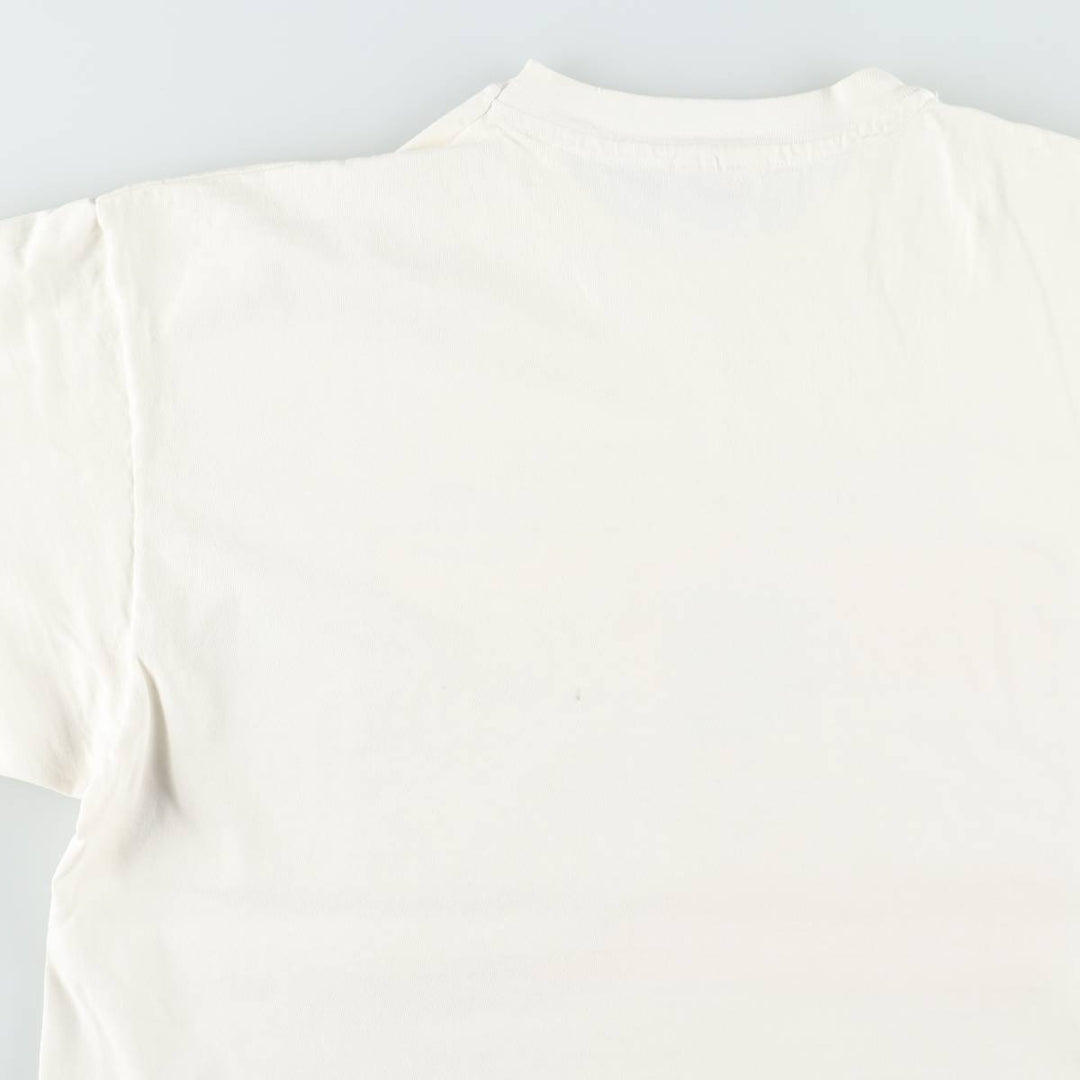 90'S Hanes BEEFY-T Printed T-shirt Made in USA Men's XL Vintage cotton white type Vintage Second Hand