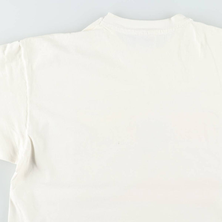 90'S Hanes BEEFY-T Printed T-shirt Made in USA Men's XL Vintage cotton white type Vintage Second Hand