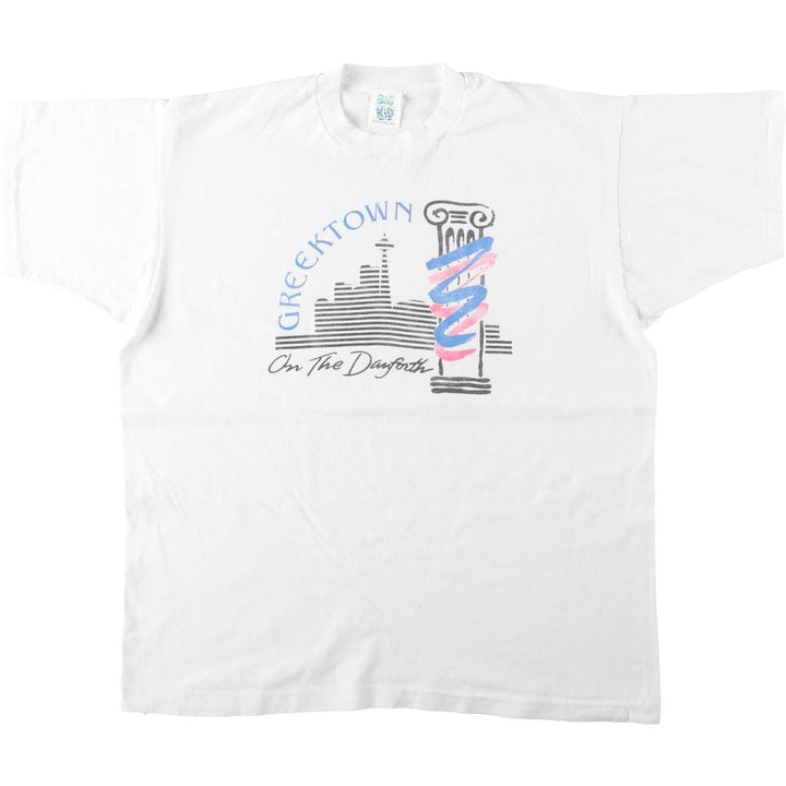 90'S Fruit of the Loom printed T-shirt, made in Canada, men's XL size, vintage cotton white type Vintage Second Hand
