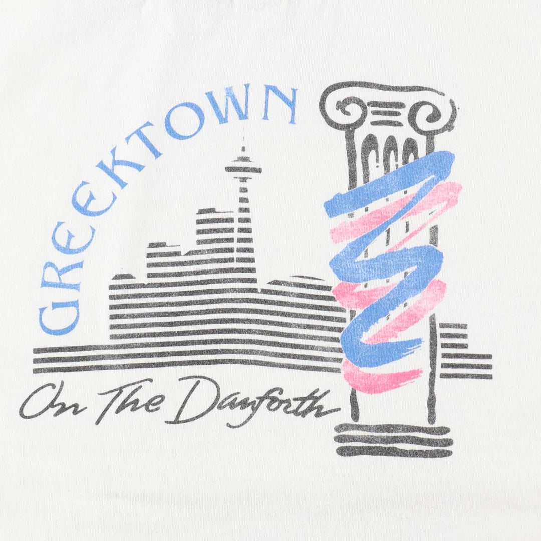 90'S Fruit of the Loom printed T-shirt, made in Canada, men's XL size, vintage cotton white type Vintage Second Hand
