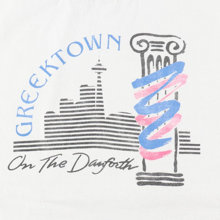 90'S Fruit of the Loom printed T-shirt, made in Canada, men's XL size, vintage cotton white type Vintage Second Hand
