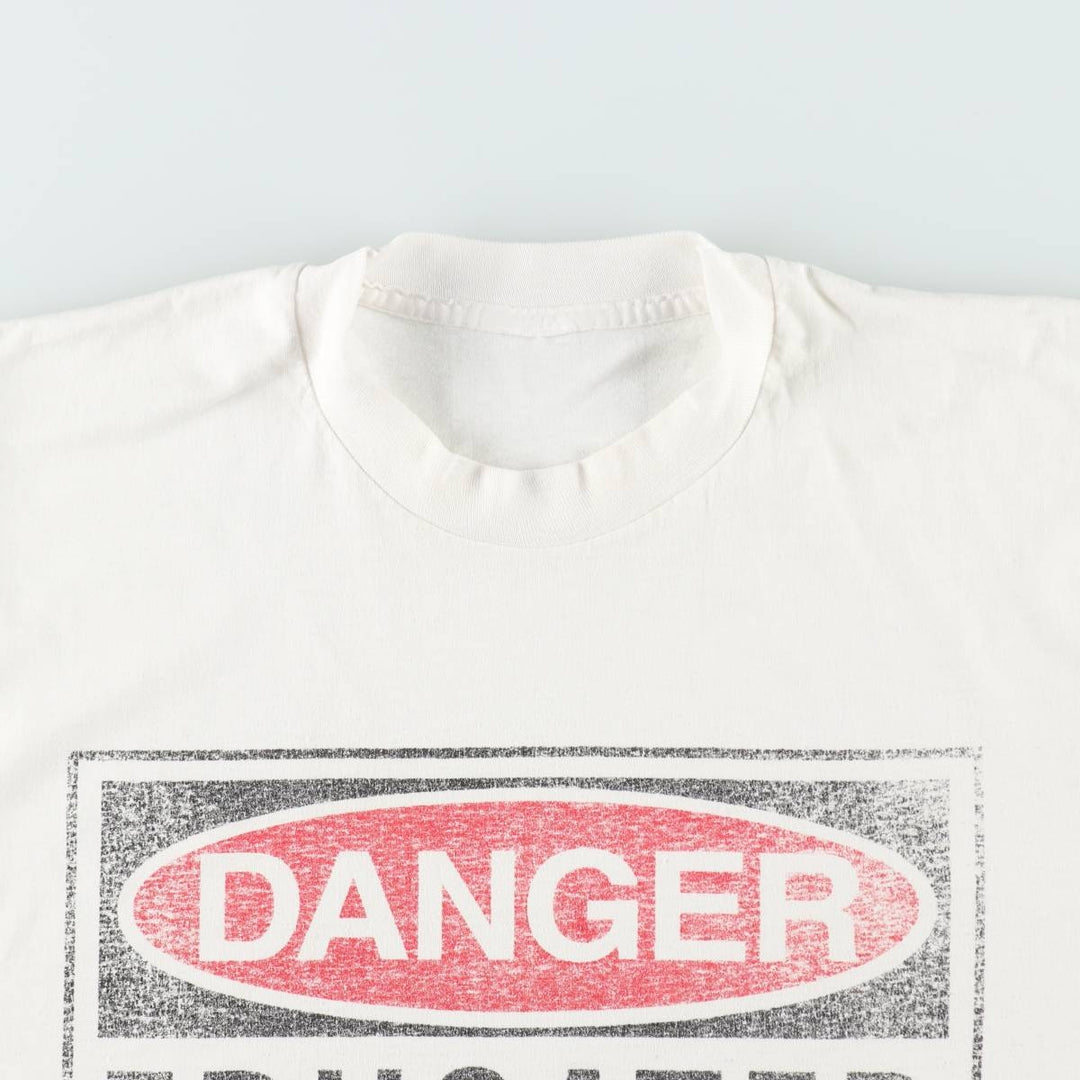 Printed T-shirt, men's size XL unclear white type Vintage Second Hand