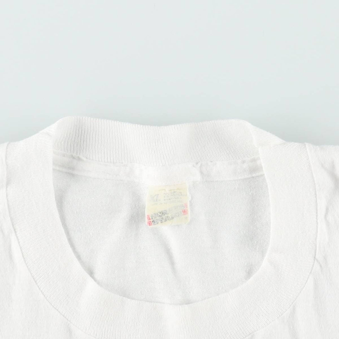 SCREEN STARS Message Print T-Shirt, Made in USA, Men's Size XL (equivalent) cotton white type Vintage Second Hand