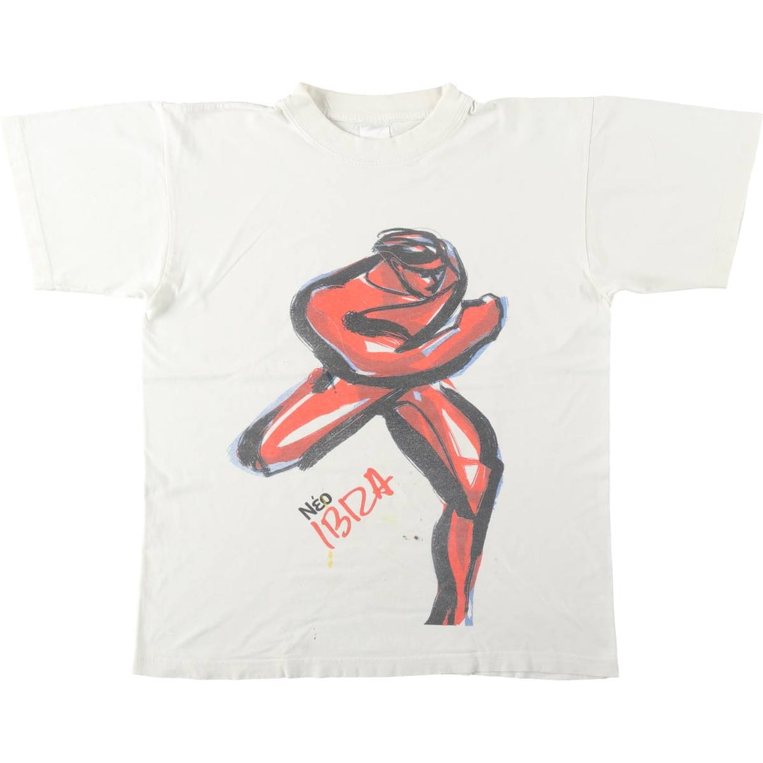 Printed T-shirt, men's size XL unclear white type Vintage Second Hand