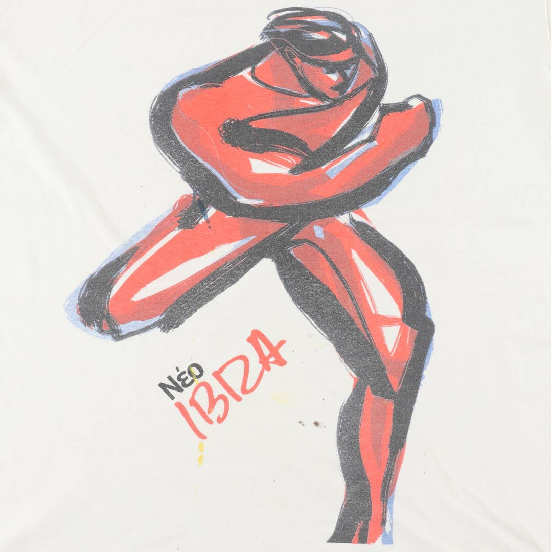 Printed T-shirt, men's size XL unclear white type Vintage Second Hand
