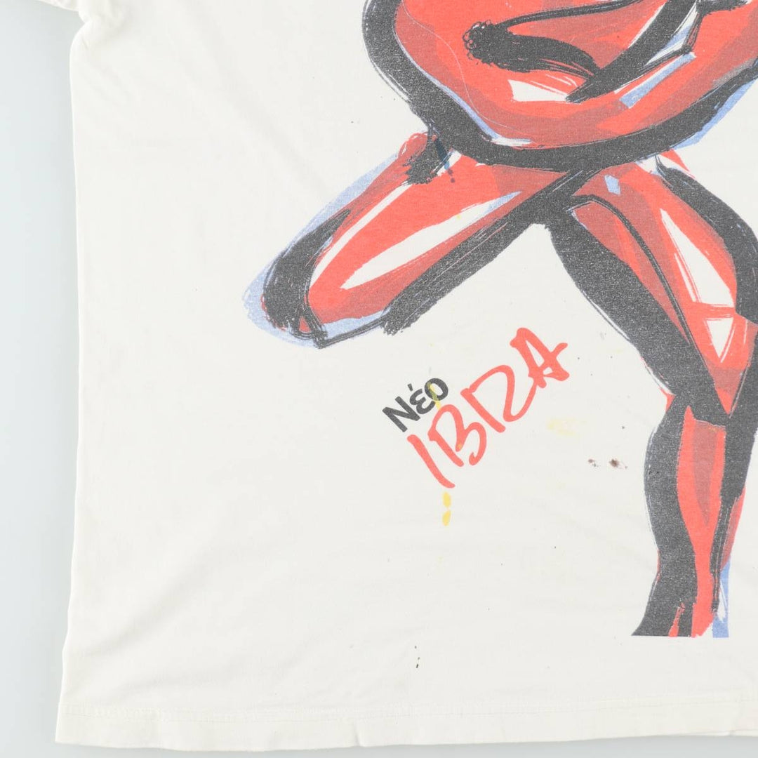 Printed T-shirt, men's size XL unclear white type Vintage Second Hand