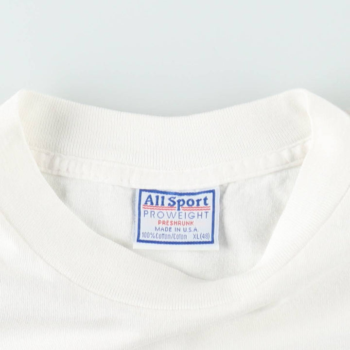 90'S All Sport Print T-shirt Made in USA Men's XL Vintage cotton white type Vintage Second Hand