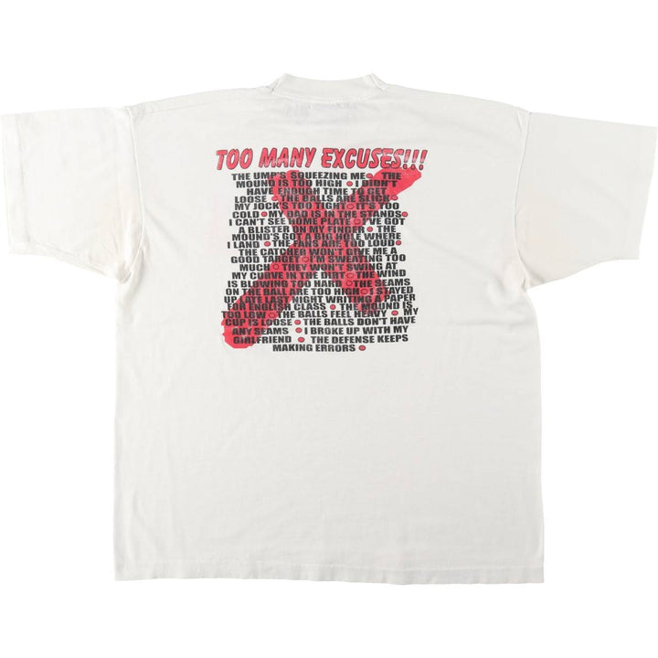 90s-00'S Fruit of the Loom Best Print T-Shirt, Men's XL equivalent, Vintage cotton white type Vintage Second Hand