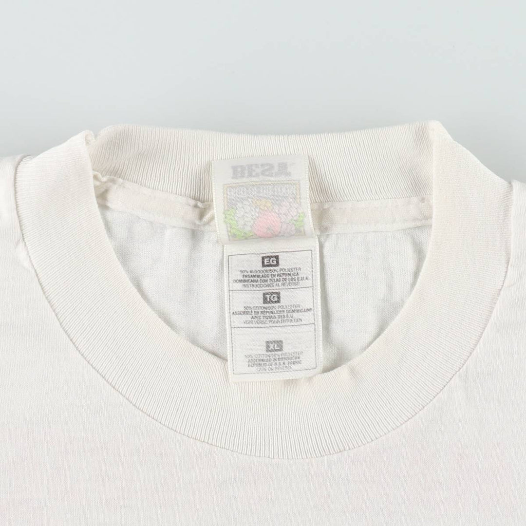 90s-00'S Fruit of the Loom Best Print T-Shirt, Men's XL equivalent, Vintage cotton white type Vintage Second Hand
