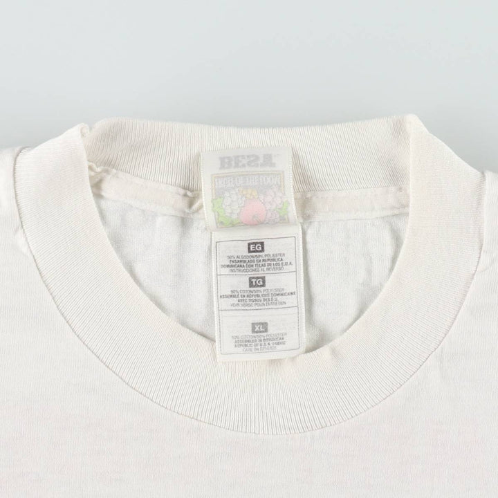 90s-00'S Fruit of the Loom Best Print T-Shirt, Men's XL equivalent, Vintage cotton white type Vintage Second Hand