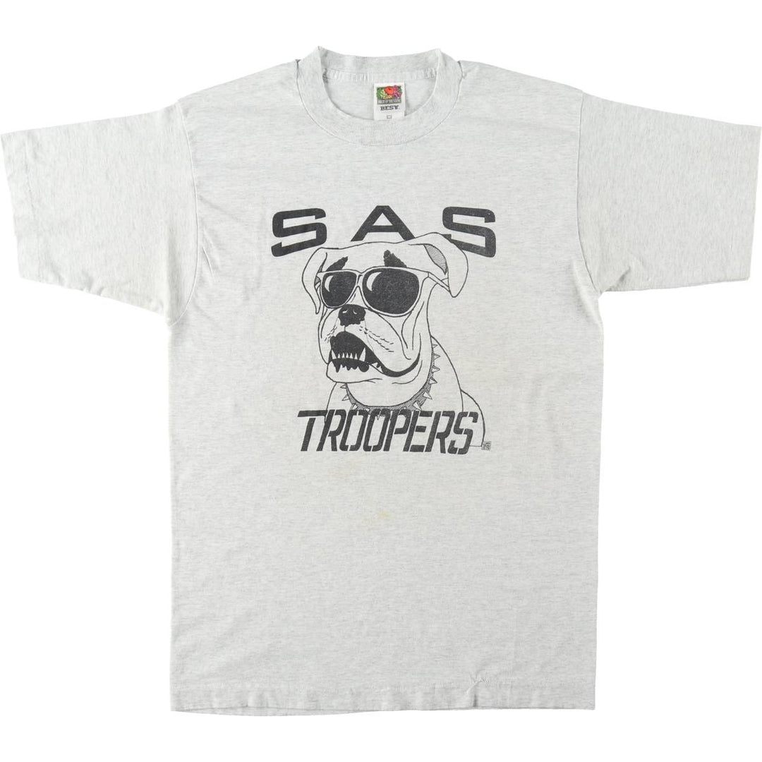 90s-00'S Fruit of the Loom Best Print T-Shirt, Made in Canada, Men's Size M (approx.) cotton gray type Vintage Second Hand
