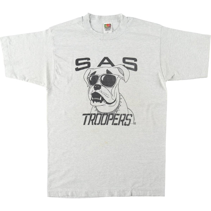 90s-00'S Fruit of the Loom Best Print T-Shirt, Made in Canada, Men's Size M (approx.) cotton gray type Vintage Second Hand